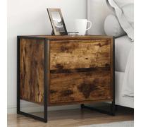vidaXL Mesita de noche, color nogal, 50 x 39,5 x 50 cm, material de madera