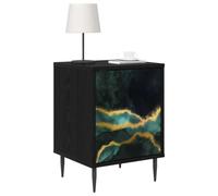 vidaXL Mesa de Noche WIJHE Roble Negro 36 x 33 x 51 cm