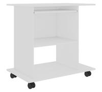 vidaXL Mesa de ordenador madera contrachapada blanco 80x50x75 cm
