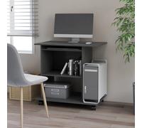 vidaXL Mesa de ordenador madera contrachapada gris 80x50x75 cm