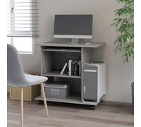 vidaXL Mesa de ordenador madera contrachapada gris hormigón 80x50x75cm