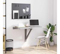 vidaXL Mesa de Pared Plegable Mueble Auxiliar Colgante Escritorio para Estudio Trabajo Portátil Dormitorio Comedor Contrachapada Gris Sonoma