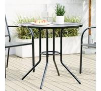 vidaXL Mesa de patio redonda de acero gris antracita Ø80x72,5 cm