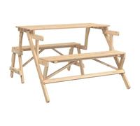 vidaXL Mesa de picnic convertible 2 en 1 con bancos – madera maciza de abeto