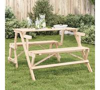 vidaXL Mesa de picnic convertible 2 en 1 con bancos – madera maciza de abeto
