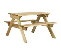 vidaXL Mesa de picnic con bancos 110x123x73 cm madera pino impregnada