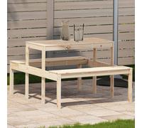 vidaXL Mesa de picnic madera maciza de pino 110x134x75 cm