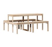 vidaXL Mesa de pícnic para jardín 160x134x75 cm madera maciza de pino