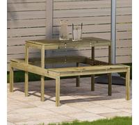 vidaXL Mesa de pícnic madera pino impregnada 110x134x75 cm