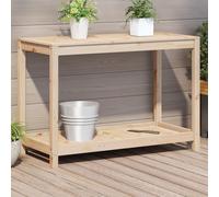 vidaXL Mesa de plantación con estante madera maciza pino 108x50x75 cm