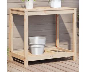 vidaXL Mesa de plantación con estante madera maciza pino 82,5x50x75 cm