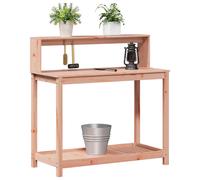 vidaXL Mesa de Plantación con Estantes Banco de Trabajo Macetas Madera Douglas Color Pino natural, Impregnado natural, Blanco y mas