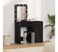 vidaXL Mesa de tocador 2 uds. Negro 50 x 41 x 135 cm