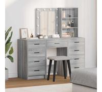 vidaXL Mesa de tocador 3 uds. Gris 40 x 41 x 135 cm