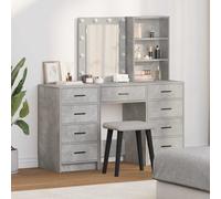 vidaXL Mesa de tocador 3 uds. Gris 40 x 41 x 135 cm