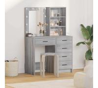 vidaXL Mesa de tocador con cajón 2 pcs Gris 50 x 41 x 135 cm
