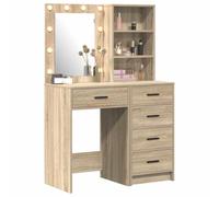 vidaXL Mesa de tocador con cajón 2 pcs Marrón 50 x 41 x 135 cm, Mesa de tocador Elegante, Funcional y Moderna, Almacenamiento chido para tu Espacio Personal.
