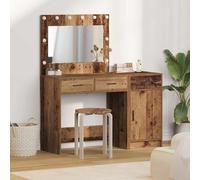 vidaXL Mesa de tocador con cajón 2 pcs Marrón Madera contrachapada