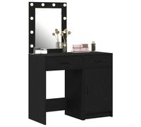 vidaXL Mesa de tocador con cajón 2 pcs Negro 50 x 41 x 135 cm
