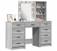 vidaXL Mesa de tocador con cajón 3 pcs Gris 40 x 41 x 135 cm