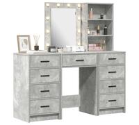 vidaXL Mesa de tocador con cajón 3 pcs Gris 40 x 41 x 135 cm