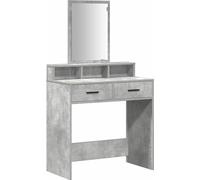 vidaXL Mesa de tocador de hormigón gris, 79 x 41 x 140 cm, fabricada en material de madera
