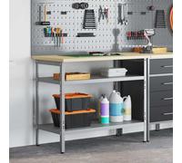 vidaXL Mesa de Trabajo con estante Gris 100 x 55 x 85 cm