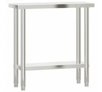 vidaXL Mesa de trabajo para cocina, 82,5 x 30 x 85 cm, acero inoxidable