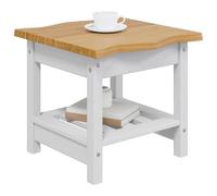 vidaXL Mesa lateral con estante EKAI Blanco 50 x 50 x 45,5 cm