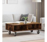 vidaXL Mesa Lateral con Ruedas Roble ahumado 90 x 50 x 30 cm