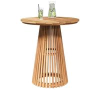 vidaXL Mesa lateral de teca maciza Marrón 70 x 70 x 75 cm resistente y minimalista para exterior