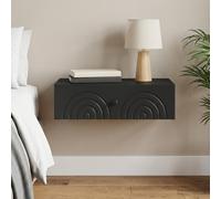 vidaXL Mesa Lateral Montada en la Pared 59 x 34,5 x 17 cm Negro