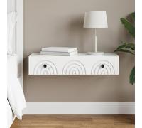 vidaXL Mesa Lateral Montada en la Pared 87,5 x 34,5 x 17 cm Brillante