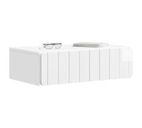 vidaXL Mesa Lateral Montada en la Pared Brillante 59 x 34,5 x 17 cm, Mesa de Pared Rectangular, Amplia Almacenamiento, Mueble Moderno, organización Interior, Estilo contemporáneo