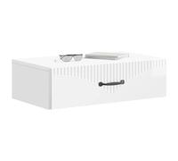 vidaXL Mesa Lateral Montada en la Pared Brillante 59 x 34,5 x 17 cm, Sala Moderna, Mesa Pared Rectangular, Solución Chic de Almacenaje, Mueble Funcional y Ahorra Espacio