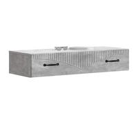 vidaXL Mesa Lateral Montada en la Pared Gris Hormigón, Sala Moderna, Mesa Pared Rectangular, Solución Chic de Almacenaje, Mueble Funcional y Ahorra Espacio