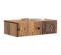 vidaXL Mesa Lateral Montada en la Pared Madera Envejecida, Mesa Moderna para Sala, diseño versátil, Almacenamiento Amplio, Muebles compactos y Elegantes