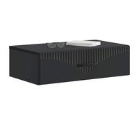 vidaXL Mesa Lateral Montada en la Pared Negro 59 x 34,5 x 17 cm, Sala Moderna, Mesa Pared Rectangular, Solución Chic de Almacenaje, Mueble Funcional y Ahorra Espacio