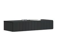 vidaXL Mesa Lateral Montada en la Pared Negro 87,5 x 34,5 x 17 cm, Mesa de Pared Rectangular, Amplia Almacenamiento, Mueble Moderno, organización Interior, Estilo contemporáneo