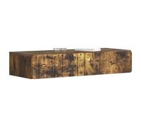 vidaXL Mesa Lateral Montada en la Pared Roble Ahumado, Mesa de Pared Rectangular, Amplia Almacenamiento, Mueble Moderno, organización Interior, Estilo contemporáneo