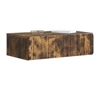 vidaXL Mesa Lateral Montada en la Pared Roble Ahumado, Mesa de Pared Rectangular, Amplia Almacenamiento, Mueble Moderno, organización Interior, Estilo contemporáneo