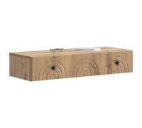 vidaXL Mesa Lateral Montada en la Pared Roble Artesanal, Mesa Moderna para Sala, diseño versátil, Almacenamiento Amplio, Muebles compactos y Elegantes