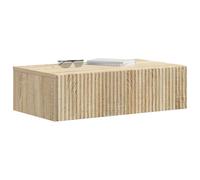 vidaXL Mesa Lateral Montada en la Pared Roble Sonoma 59 x 34,5 x 17 cm, Solución Moderna de Almacenamiento para Sala, Estante Rectangular, Mesa compacta para decoración