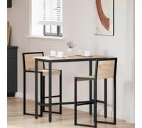 vidaXL Mesa Natural 100 x 50 x 91 cm Madera Ingenierizada y Acero