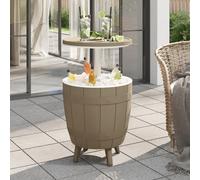 vidaXL Mesa nevera 3 en 1 polipropileno marrón claro
