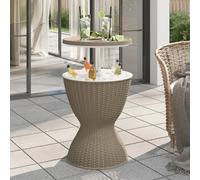 vidaXL Mesa nevera 3 en 1 polipropileno marrón claro