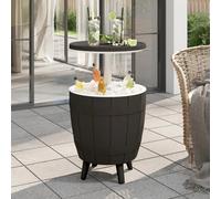 vidaXL Mesa nevera 3 en 1 polipropileno negro