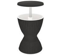 vidaXL Mesa nevera 3 en 1 polipropileno negro
