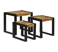 vidaXL Mesa Nido 3 uds. Marrón y Negro 50 x 40 x 45 cm