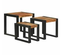 vidaXL Mesa Nido 3 uds. Marrón y Negro 50 x 40 x 45 cm